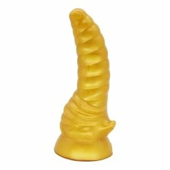 Kinky Cloth Curved Large Golden Silicone Dildo Anal Toys