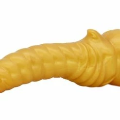 Kinky Cloth Curved Large Golden Silicone Dildo Anal Toys