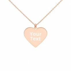 Kinky Cloth Jewelry Custom Personalized Engraved Heart Necklace