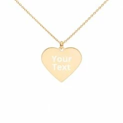 Kinky Cloth Jewelry Custom Personalized Engraved Heart Necklace