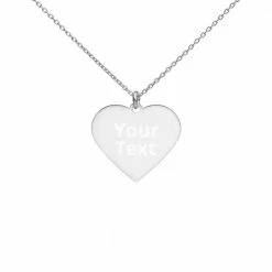 Kinky Cloth Jewelry Custom Personalized Engraved Heart Necklace