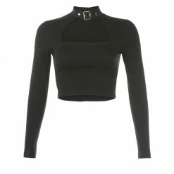 Kinky Cloth Cut Out Black Gothic Top