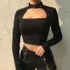Kinky Cloth Cut Out Black Gothic Top