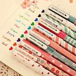 Kinky Cloth Kawaii Cute Colored Gel Pen 10 Pcs/Set