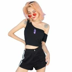 Kinky Cloth Cyber Flame Off Shoulder Tank Top Top & Tees