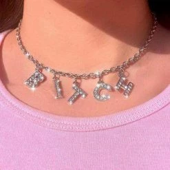 Kinky Cloth Daddy Crystal Letter Necklace 16 Kinky Cloth Daddy Crystal Letter Necklace