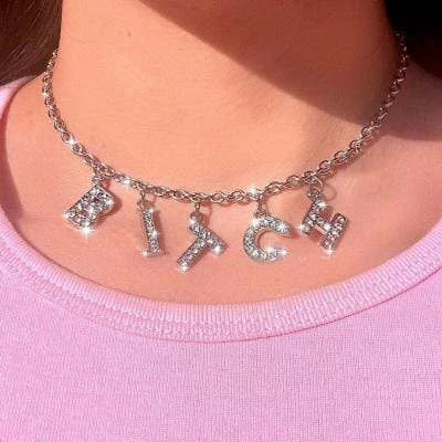 Kinky Cloth Daddy Crystal Letter Necklace 8 Kinky Cloth Daddy Crystal Letter Necklace