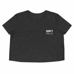 Kinky Cloth BDSM Daddys Little Slut Embroidered Crop Top
