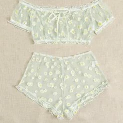 Kinky Cloth Lingerie & Panties Daisy Embroidery Lingerie Set