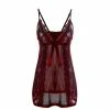 Kinky Cloth Dark Red Transparent Lingerie Nightwear Set
