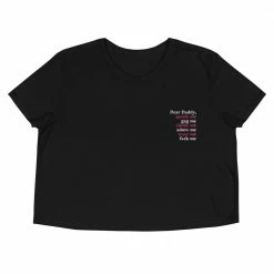 Kinky Cloth Dear Daddy Embroidered Crop Top BDSM