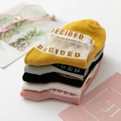 Kinky Cloth Decided Patterned Transparent Ankle Socks Socks & Tights