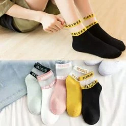 Kinky Cloth Decided Patterned Transparent Ankle Socks Socks & Tights