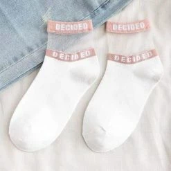 Kinky Cloth Decided Patterned Transparent Ankle Socks Socks & Tights