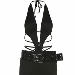 Kinky Cloth Top & Tees Deep V Mini Halter Dress