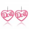 Kinky Cloth Doll Heart Earrings