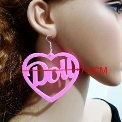 Kinky Cloth Doll Heart Earrings