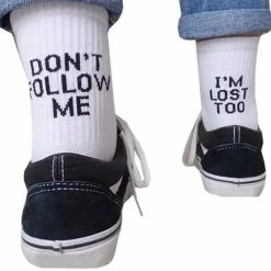 Kinky Cloth Don't Follow Me I'm Lost Too Socks