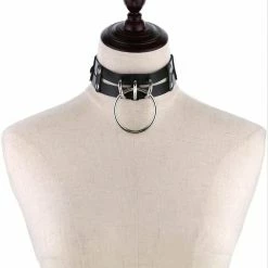 Kinky Cloth Double Band Large Ring Choker