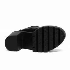 Kinky Cloth Footwear Double Buckle High Heel Platform Boots