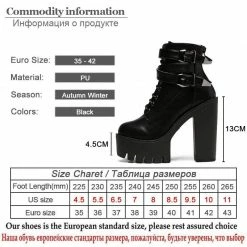 Kinky Cloth Footwear Double Buckle High Heel Platform Boots