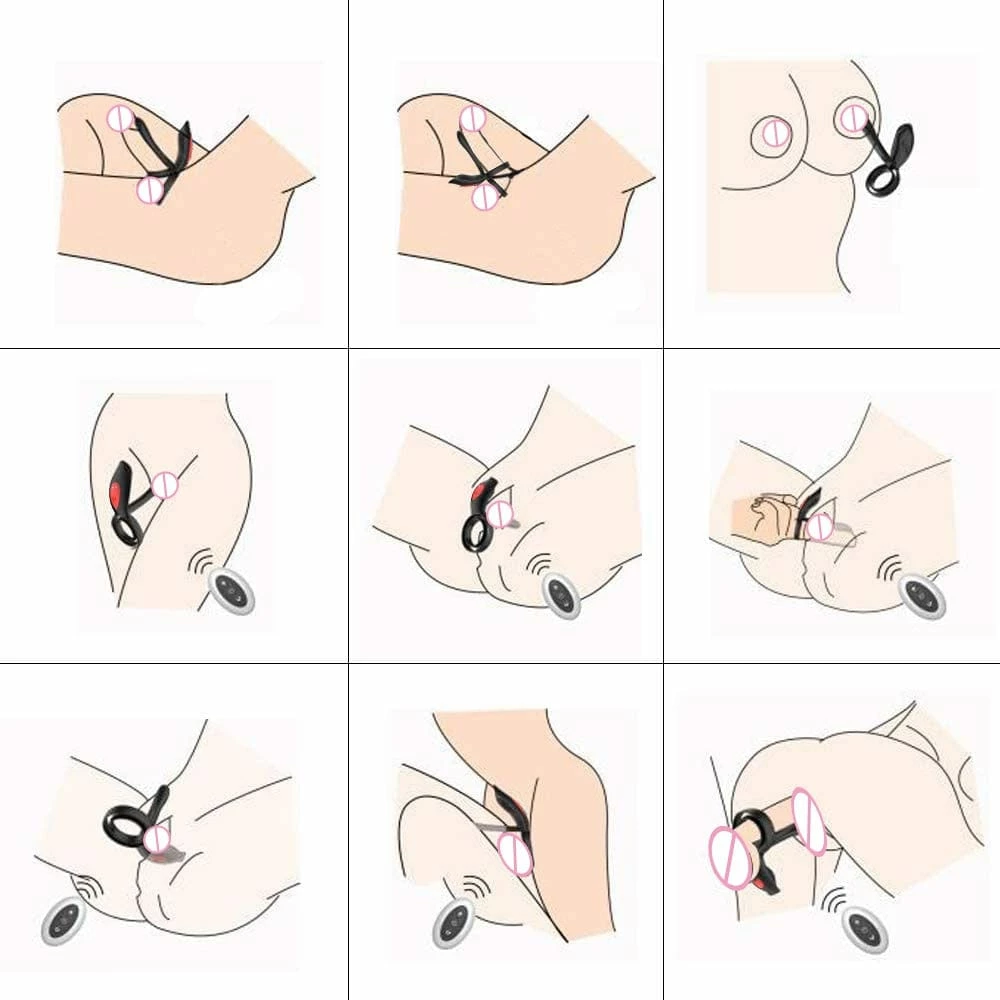 Kinky Cloth Double Cock Ring Nipples Massager 3 Kinky Cloth Double Cock Ring Nipples Massager