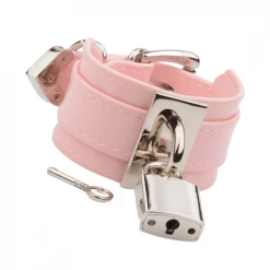 Kinky Cloth Double Layer Leather PadLock Bracelet Punk