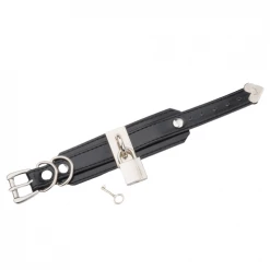 Kinky Cloth Double Layer Leather PadLock Bracelet Punk