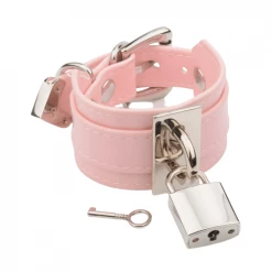 Kinky Cloth Double Layer Leather PadLock Bracelet Punk