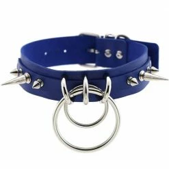 Kinky Cloth Double Ring Spiked Choker Goth