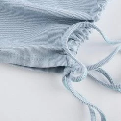 Kinky Cloth Drawstring Ruched Ribbed Bodycon Tank Top Top & Tees