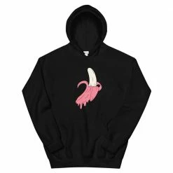 Kinky Cloth Dripping Pink Banana Unisex Hoodie Kawaii