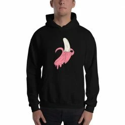 Kinky Cloth Dripping Pink Banana Unisex Hoodie Kawaii