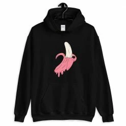 Kinky Cloth Dripping Pink Banana Unisex Hoodie Kawaii