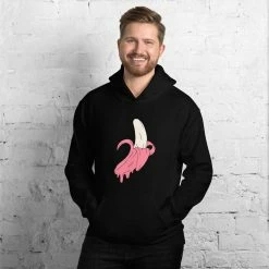 Kinky Cloth Dripping Pink Banana Unisex Hoodie Kawaii