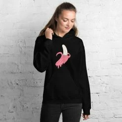 Kinky Cloth Dripping Pink Banana Unisex Hoodie Kawaii