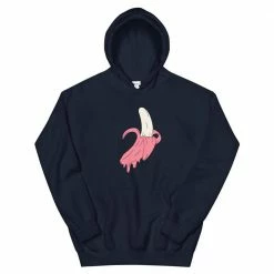 Kinky Cloth Dripping Pink Banana Unisex Hoodie Kawaii