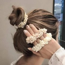 Kinky Cloth Anal Beads Elastic Pearl Hair Ties Beads