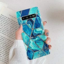 Kinky Cloth Under $20 Electroplated Geometric Marble Samsung Case