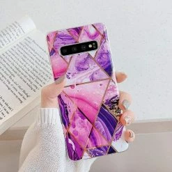 Kinky Cloth Under $20 Electroplated Geometric Marble Samsung Case