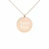 Kinky Cloth Jewelry Custom Personalized Engraved Disc Necklace
