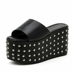 Kinky Cloth Extreme Platform Rivet Sandals Footwear