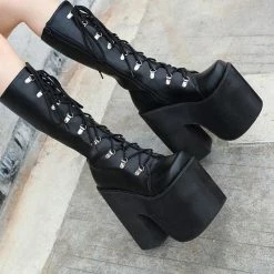 Kinky Cloth On Sale Extreme Thick High Heels Boots