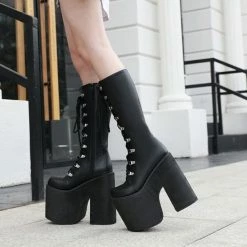 Kinky Cloth On Sale Extreme Thick High Heels Boots