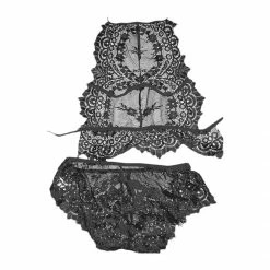 Kinky Cloth Eyelash Lace Bra Underwear Set