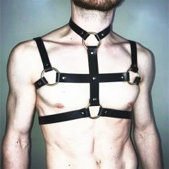 Kinky Cloth Fetish Men Leather Harness Belt