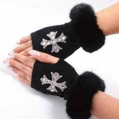 Kinky Cloth Fingerless Knitted Gloves