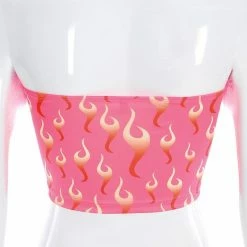 Kinky Cloth Fire Printed Strapless Tube Top