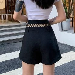 Kinky Cloth Fishnet High Waist Shorts Punk 10 Kinky Cloth Fishnet High Waist Shorts Punk