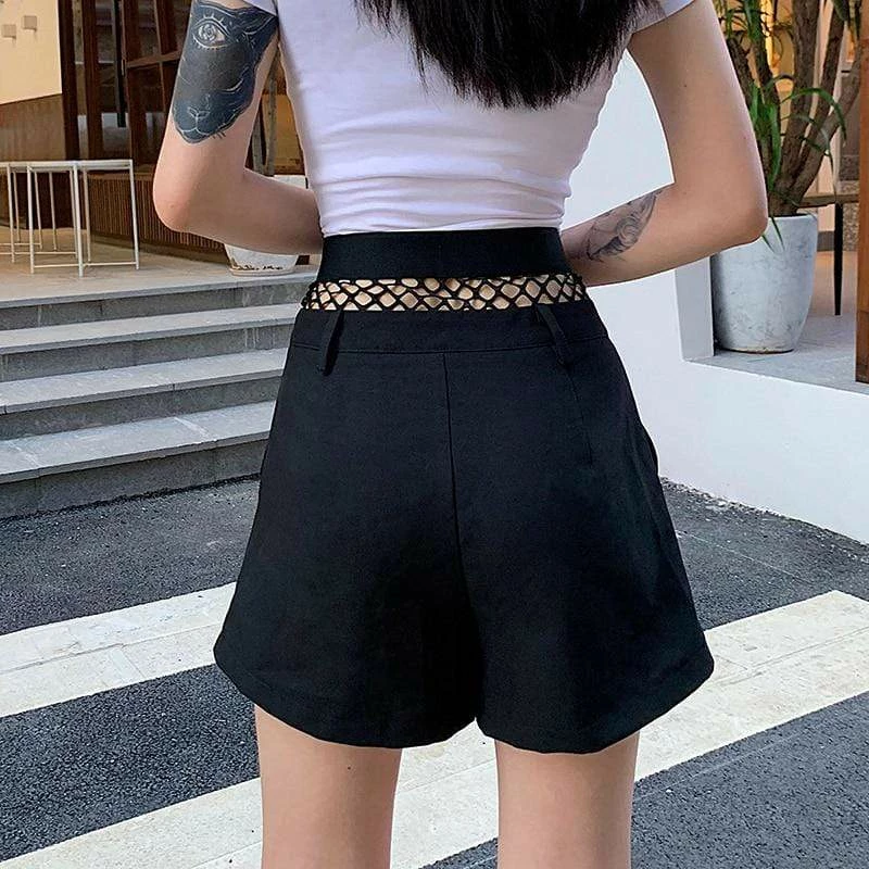 Kinky Cloth Fishnet High Waist Shorts Punk 4 Kinky Cloth Fishnet High Waist Shorts Punk